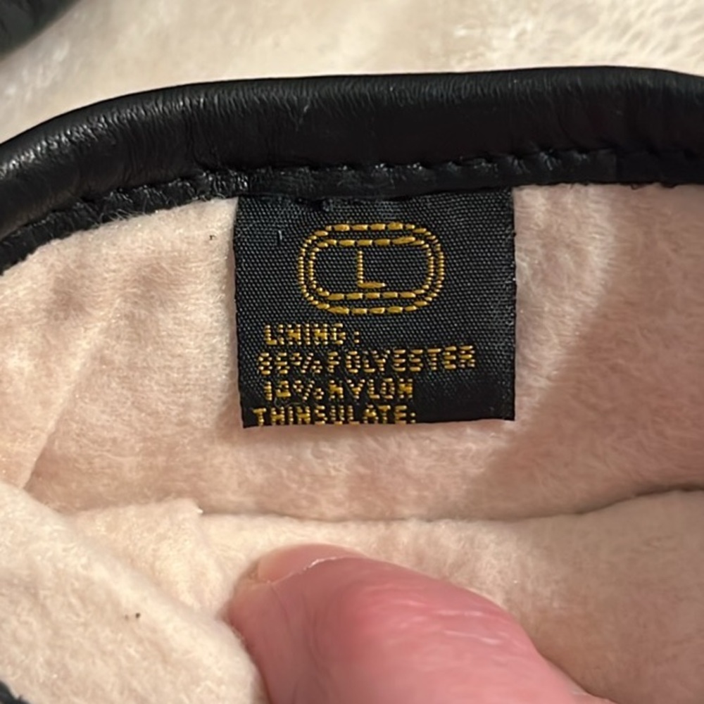 NWOT 🧤 VINTAGE FOWNES FLEECE LINED SOFT WARM BLACK LEATHER GLOVES Women’s L - Picture 4 of 13